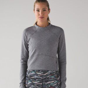 Lululemon Hill and Valley Mock Neck Long Sleeve Top Heathered Slate 6
